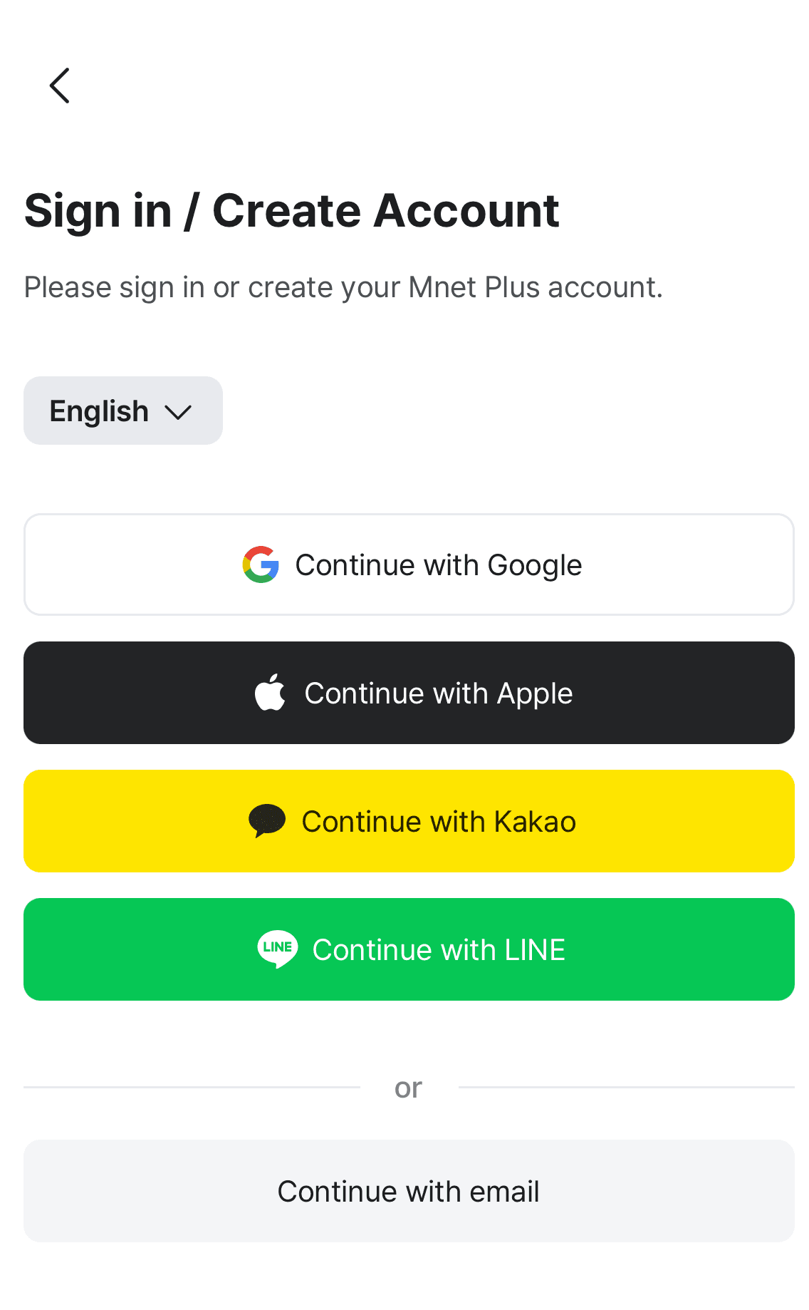 Sign in / Create Account